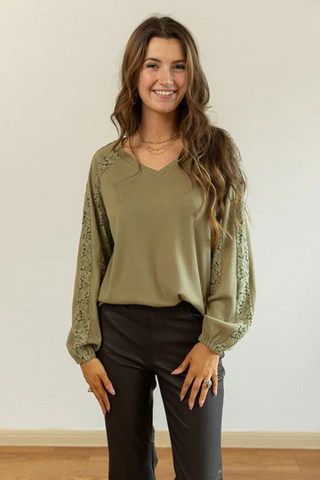 All About It Top In Olive