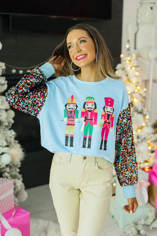 Festive Nutcracker Top In Blue