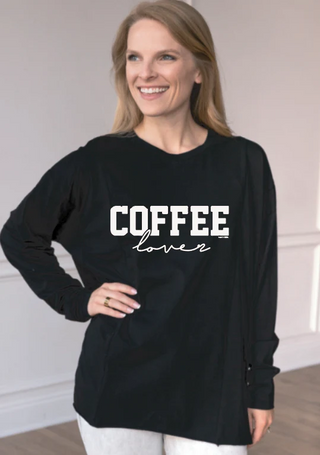 Love Of Coffee Top In Black