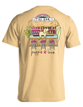 Tiki Bar Pup Short Sleeve T-Shirt in Yellow Haze