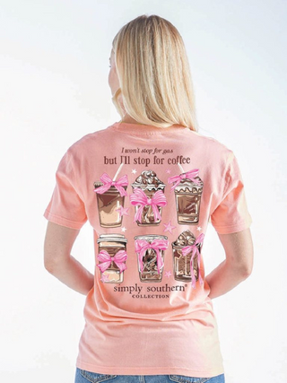 All About Coffee Short Sleeve T-Shirt In Peach