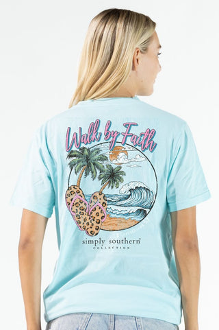 Walk By Faith Short Sleeve T-Shirt in Agean