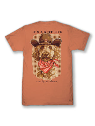 Kid's Ruff Life Short Sleeve T-Shirt in Papaya