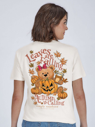 Leaves Are Falling, Autumn Is Calling Tee In Linen