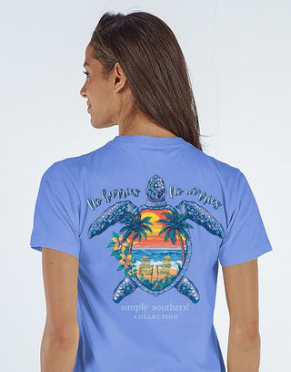 Beach Turtle Tracker Short Sleeve T-Shirt In Wave