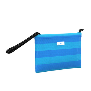 Cabana Clutch Woven Wristlet In French Blue And Pool