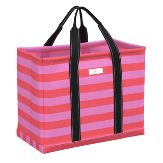Roadtripper Woven Tote Medium In Bubblegum And Watermelon