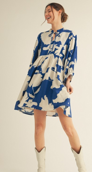 Check Your Reflection Dress In Royal