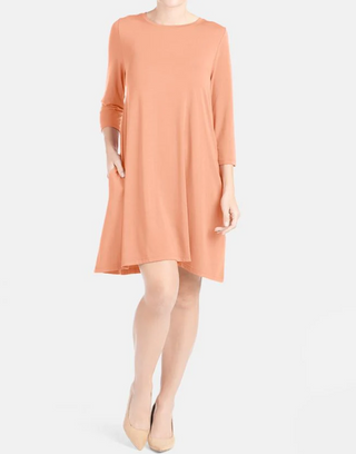 Oh So Soft Essential Tunic Dress in Soft Coral