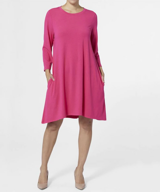 Oh So Soft Essential Tunic Dress in Raspberry