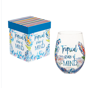 Tropical State Of Mind Stemless Wine Glass