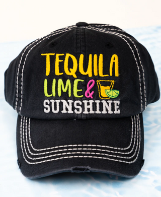 Tequila Lime & Sunshine Hat in Black