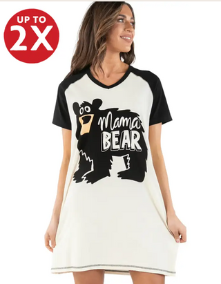 Mama Bear V-Neck Nightshirt