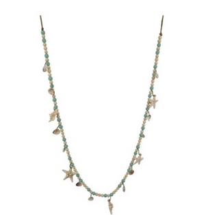 Starfish & Bead Garland in Blue
