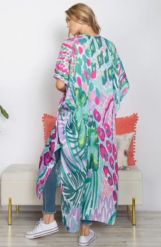 Head to the Tropics Long Kimono