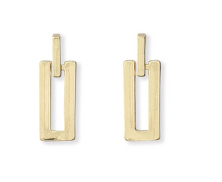 Gold Rectangle Earrings