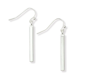 Sleek Silver Drops Earrings