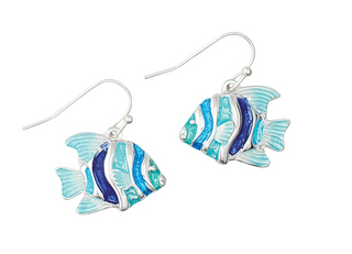 Colorful Blue Fish Earrings