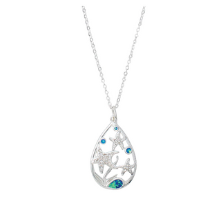 Necklace-Crystal Starfish w Resin