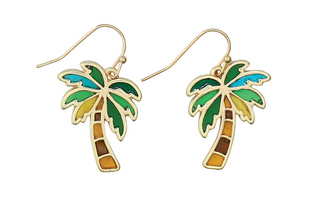 Stained Glass Palm Trees Earrings