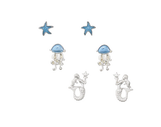 Earrings-Blue Jellyfish Mermaid