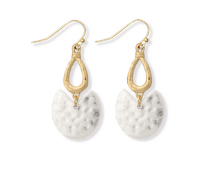 Two-tone Hammered Earrings