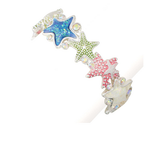 Bracelet-Colorful Starfish w Cryst