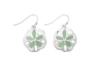 Earrings-Silver Mint Sand Dollars