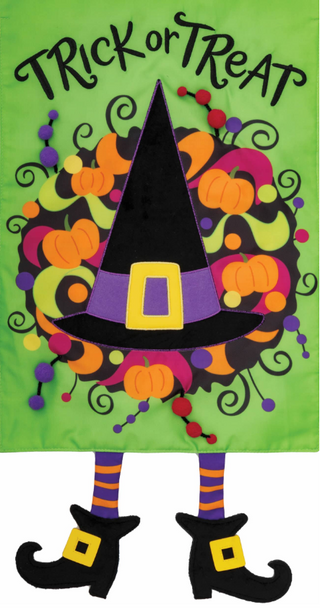 Applique Witch Hat Flag - FM