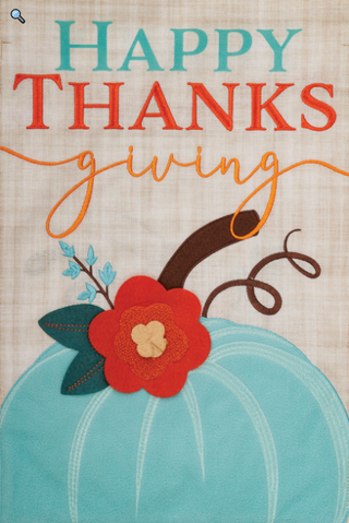 Burlap Teal Pumpkin Flag - FM