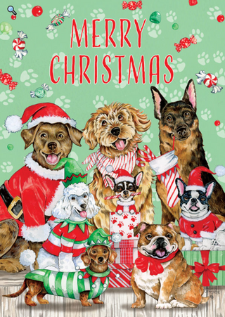 Christmas Dogs Flag - FM