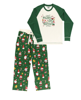 Merry & Bright Christmas Gnome Women's Regular Fit PJ Tee