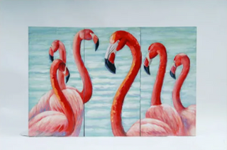 Flamingo March Canvas Wall Decor Set of 3