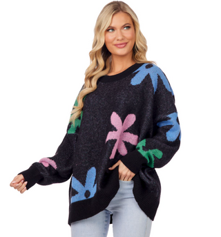 Blossom Beauty Sweater In Black