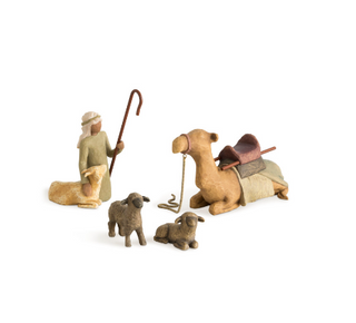 Willow Tree Shepherd And Stable Animals Figurine Set