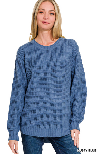 Leave It To Me Sweater In Dusty Blue