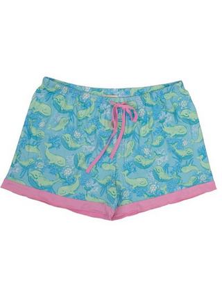 Cozy Cove Pajama Shorts In Whale