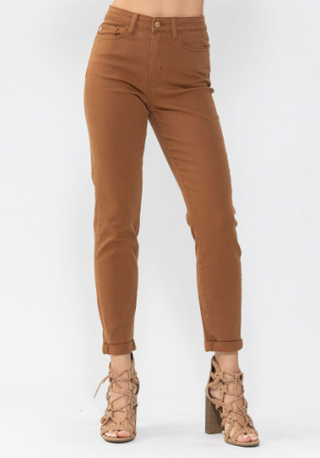 High Waist Slim Fit Jeans in Brown by Judy Blue
