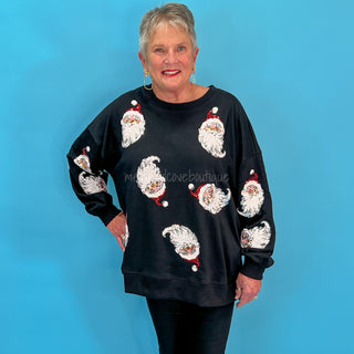 Jolly St. Nick Pullover in Black