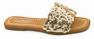 Corkys Spring Fever Sandal in Gold Metallic