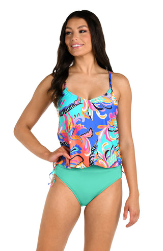 Stop Talking Tankini Top in Multi