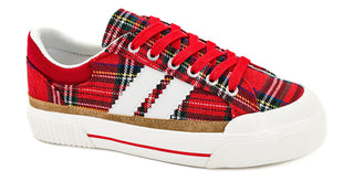 Corkys That's Her Sneaker in Red Plaid