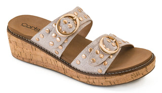 Corkys Told You So Wedge in Cream Crackle