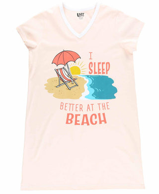 Sleep Better At The Beach Women's V-Neck Nightshirt