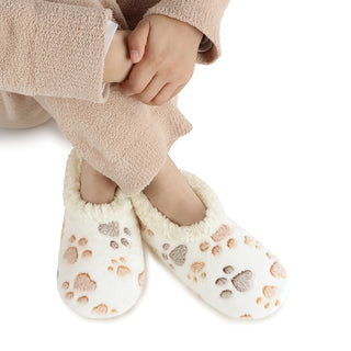 Womens Pet Lovers Paw Prints Slippers
