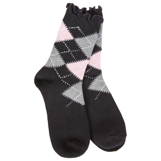 Weekend Argyle Ruffle Mini Crew Socks