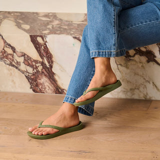 Archies Arch Support Flip Flops in Olive