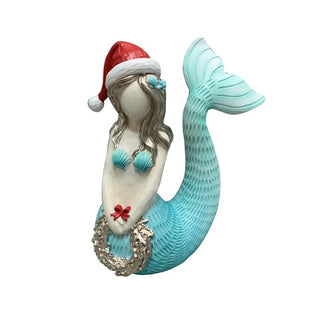 Tail Up Mermaid Holding Wreath