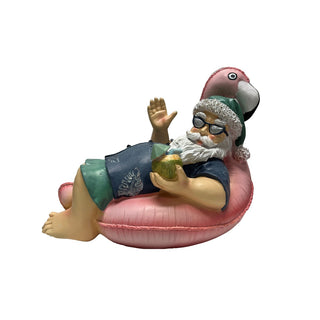 Santa On Flamingo Float