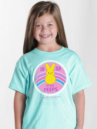 Youth Love My Peeps Short Sleeve T-Shirt in Tidepool